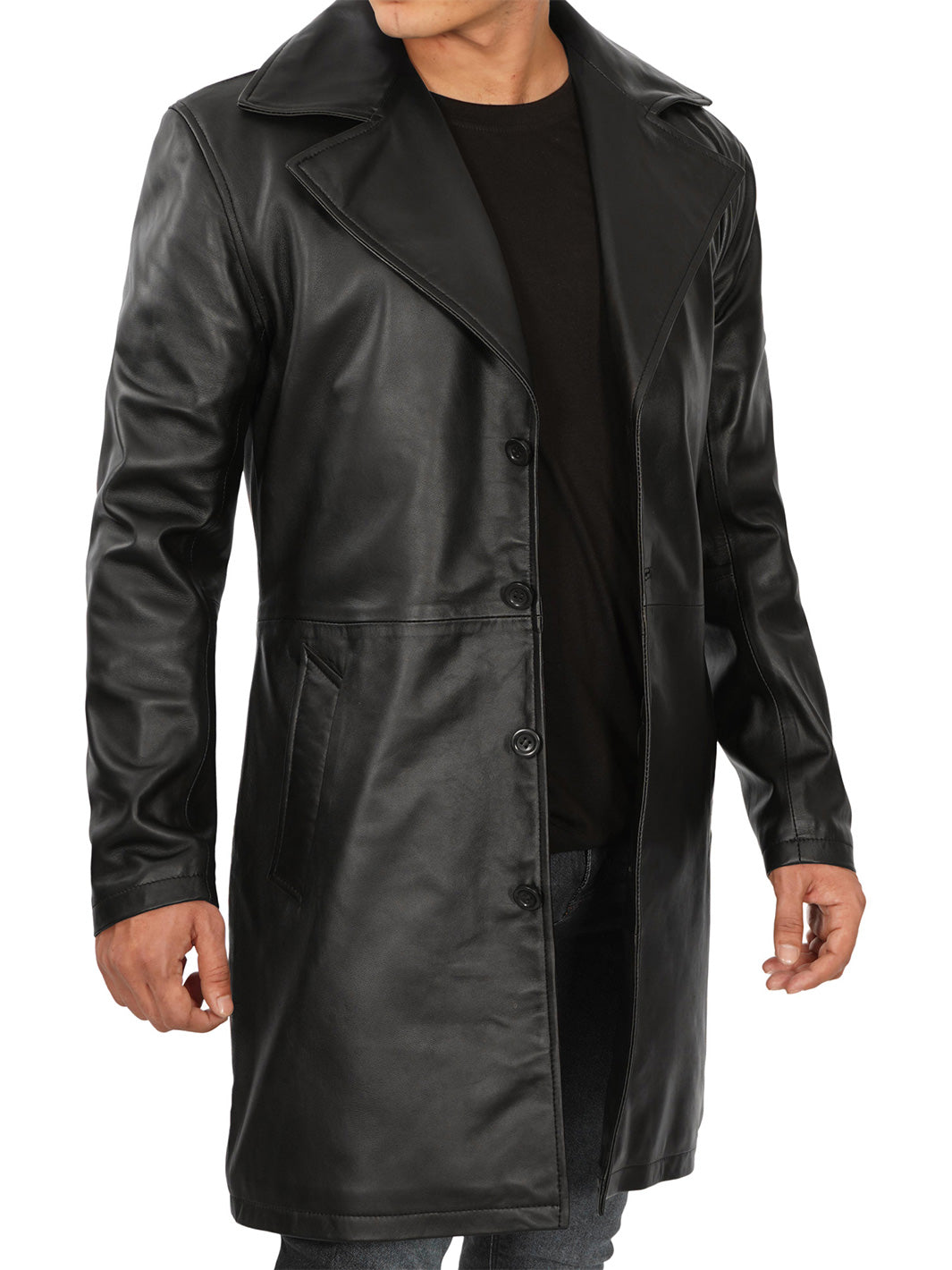 Manteau de voiture noir pour hommes