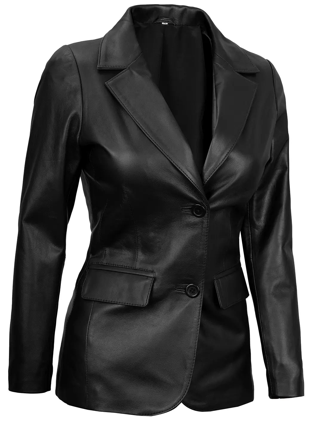 Blazer en cuir noir