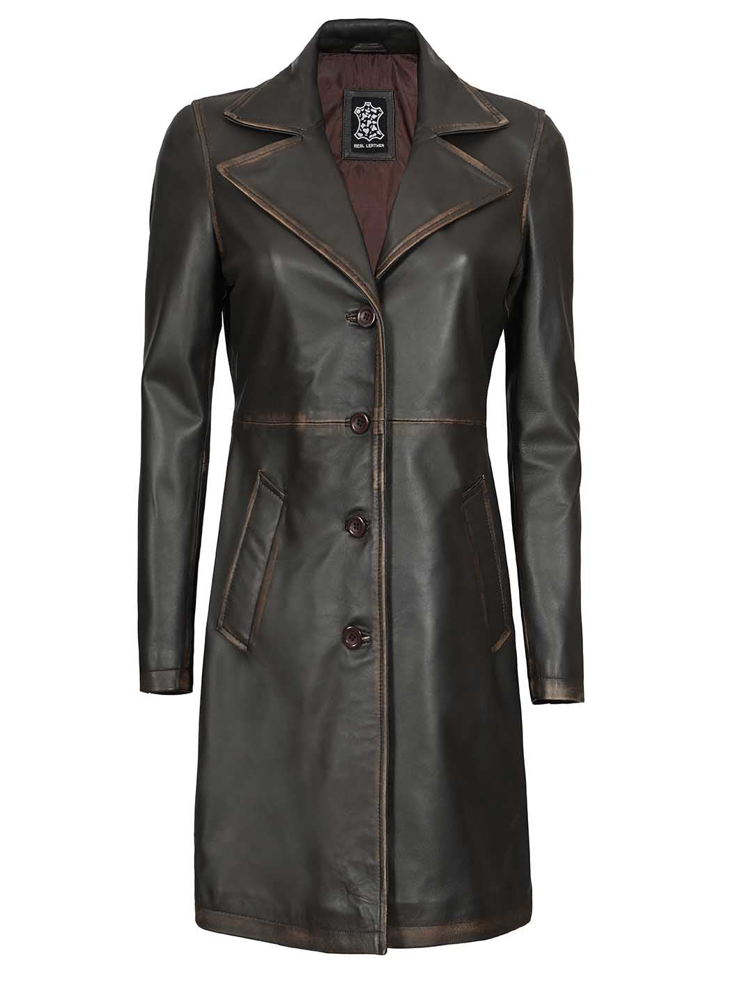 Manteau de voiture marron pour femme