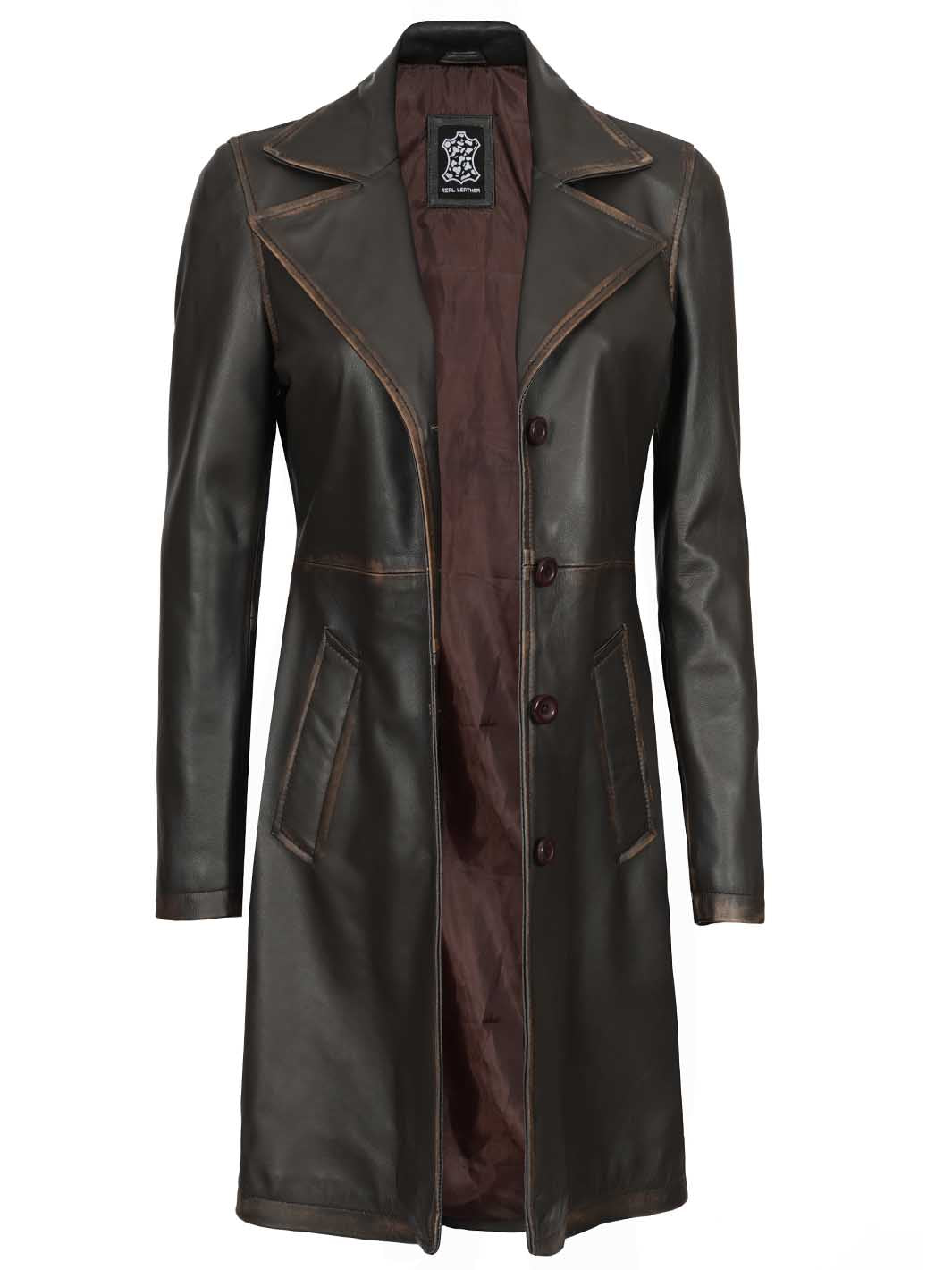 Manteau de voiture marron pour femme