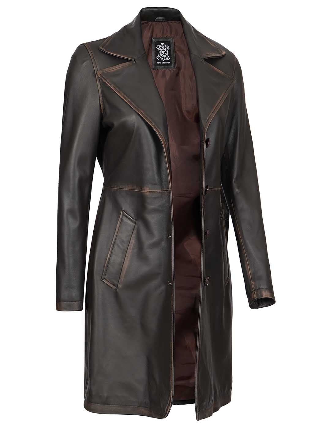 Manteau de voiture marron Rub Off pour femme