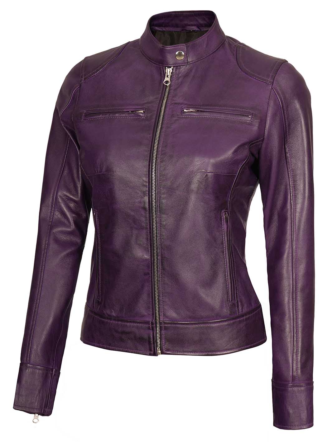 veste en cuir pour femme