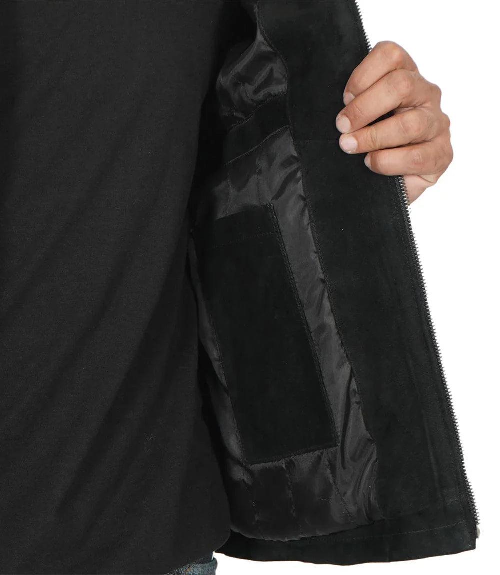 Veste en daim noir pour homme