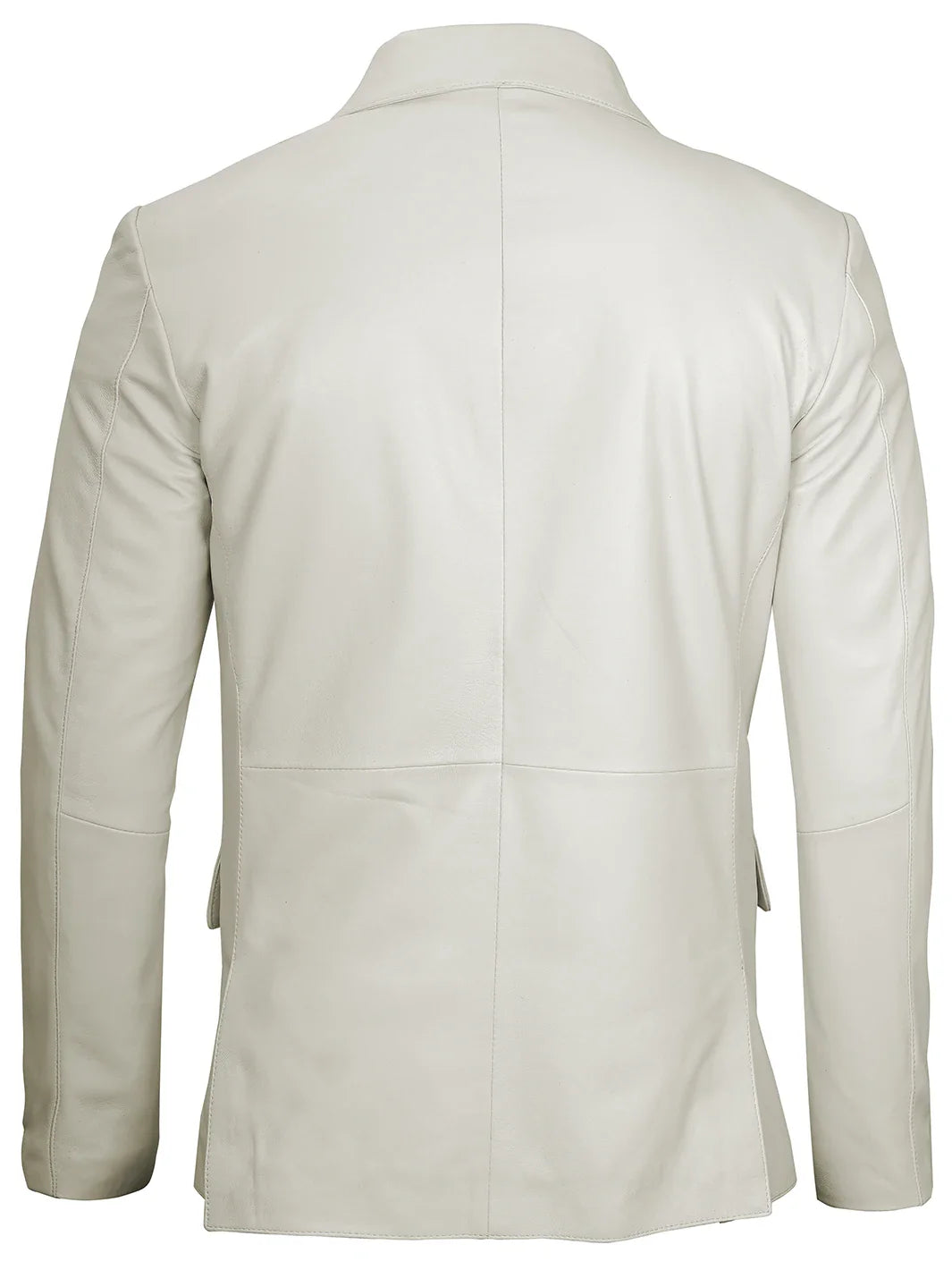 Blazer en cuir pour homme blanc cassé