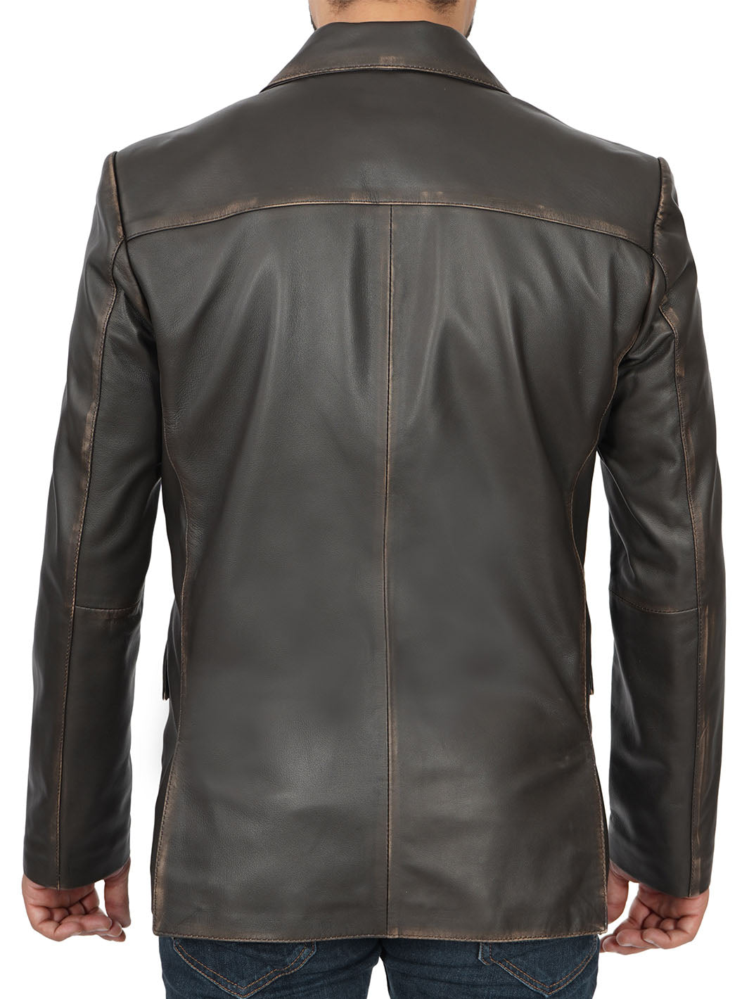 Veste blazer en cuir pour hommes