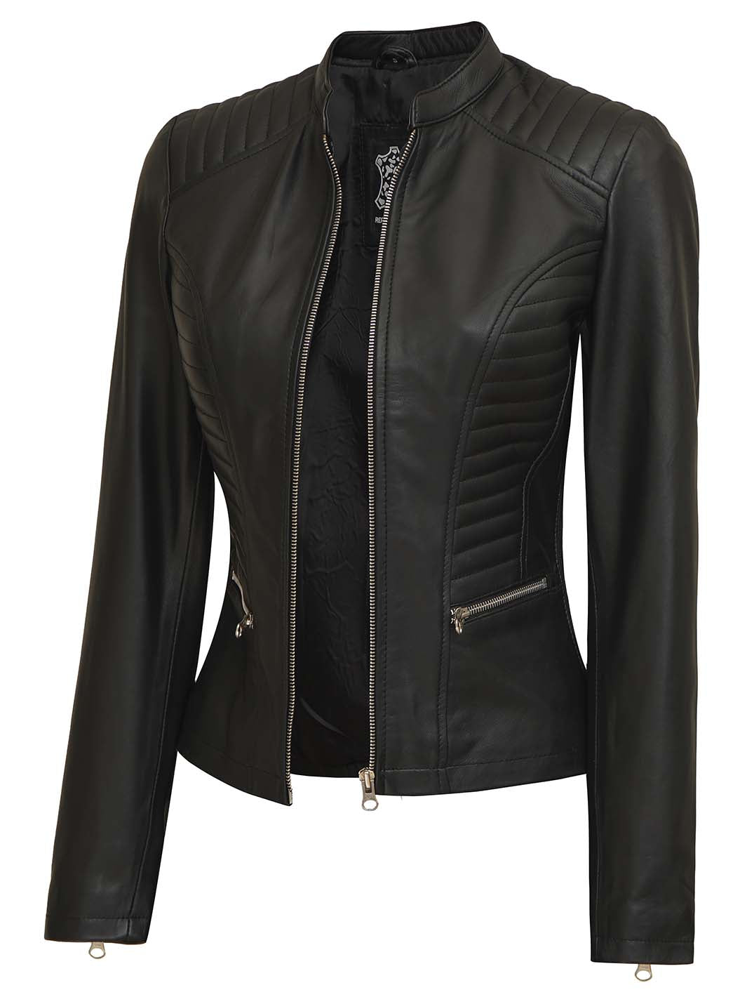 Veste en cuir noir