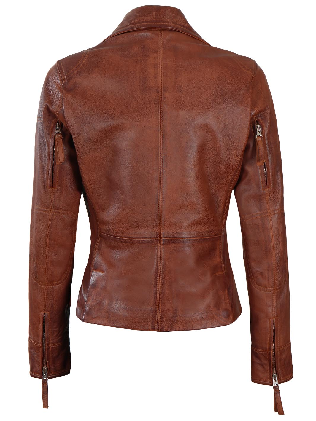 Blouson cuir femme Ramsey Cognac
