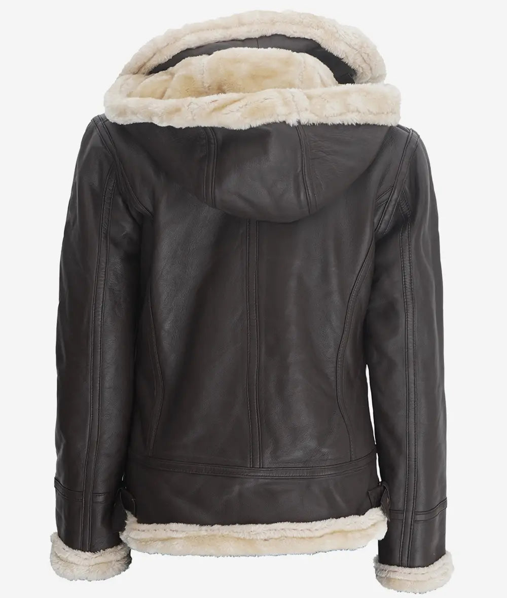 Veste en cuir retourné pour femme