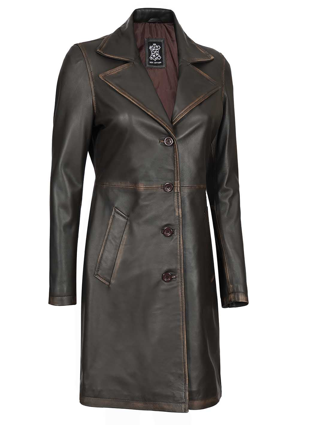 Manteau de voiture marron Rub Off pour femme