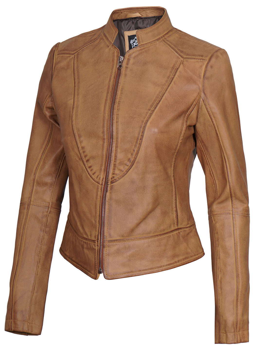 Veste de motard en cuir pour femme
