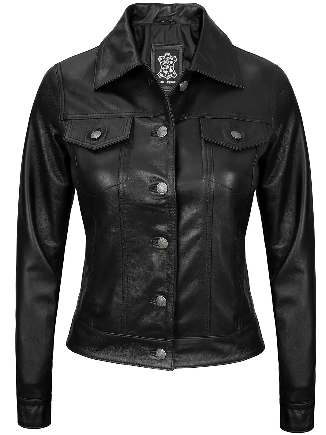Veste en cuir camionneur pour femme