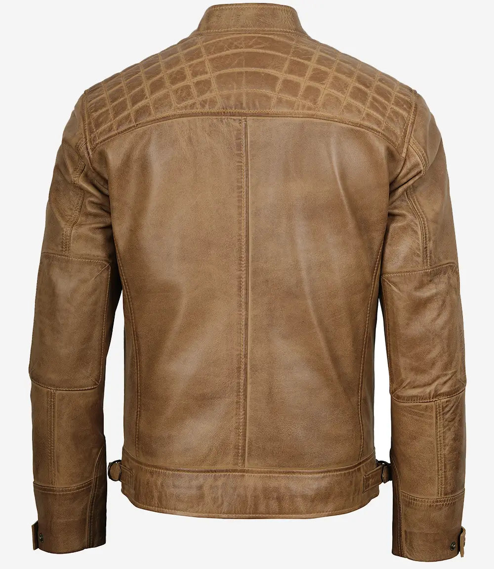 Veste en cuir de motard pour homme