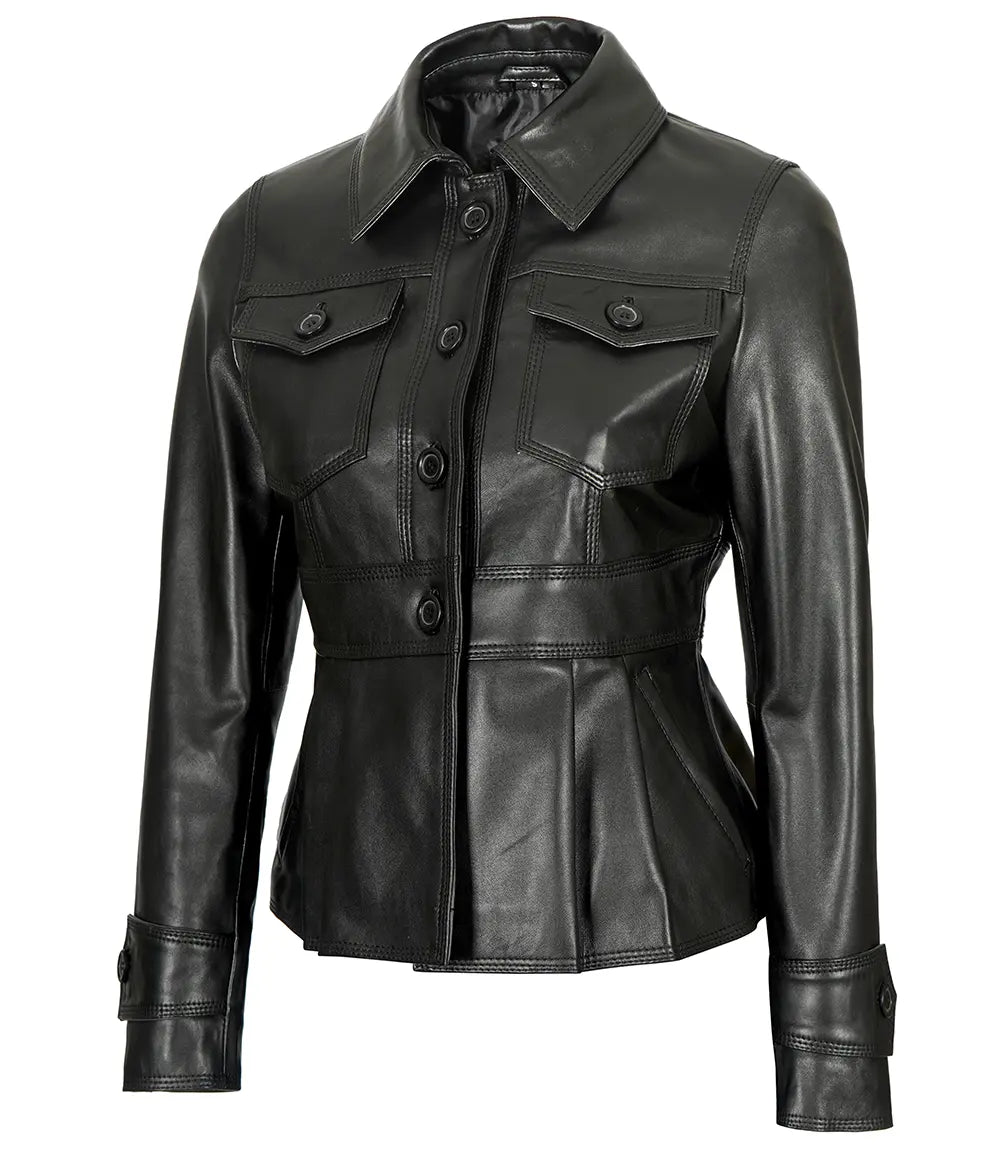 Urban Leather Veste En Cuir Pour Femmes Avec Capuche - Élégante Et Confortable En Cuir D'Agneau