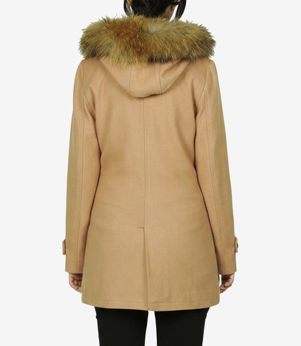 En Fourrure Manteau En Laine