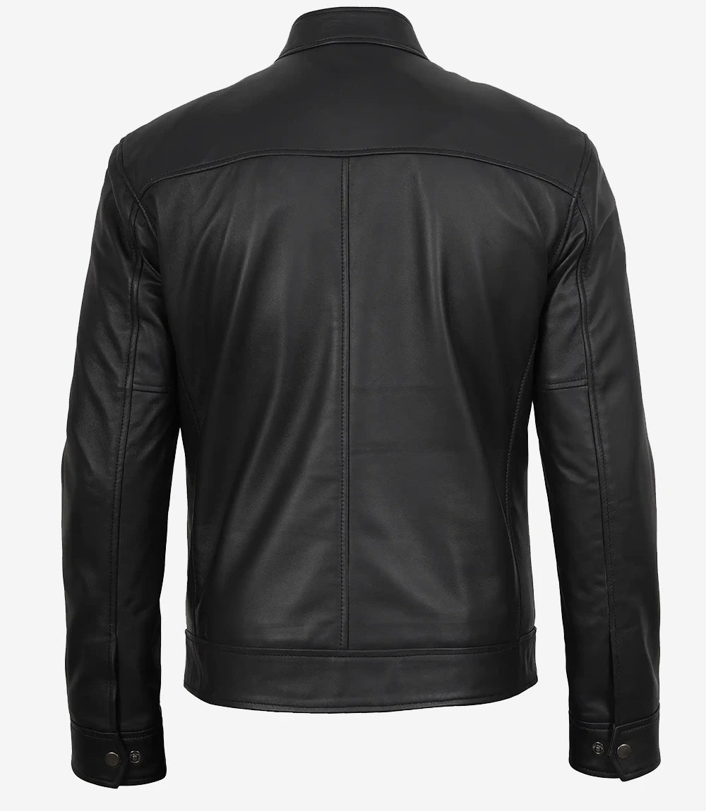veste en cuir noir