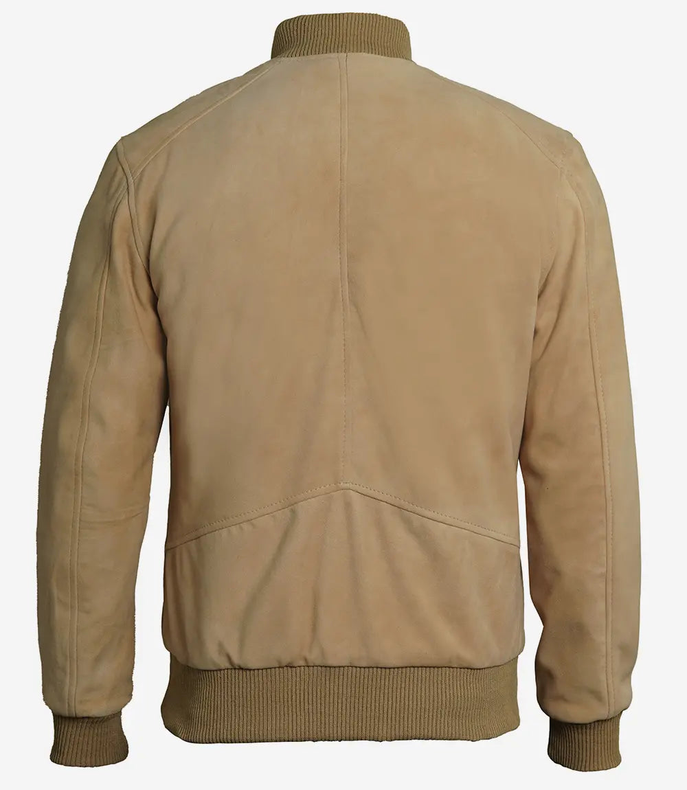 Adamsville Veste bomber en daim camel pour homme