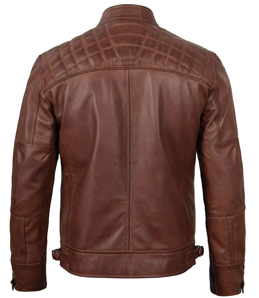 veste marron en vrai cuir