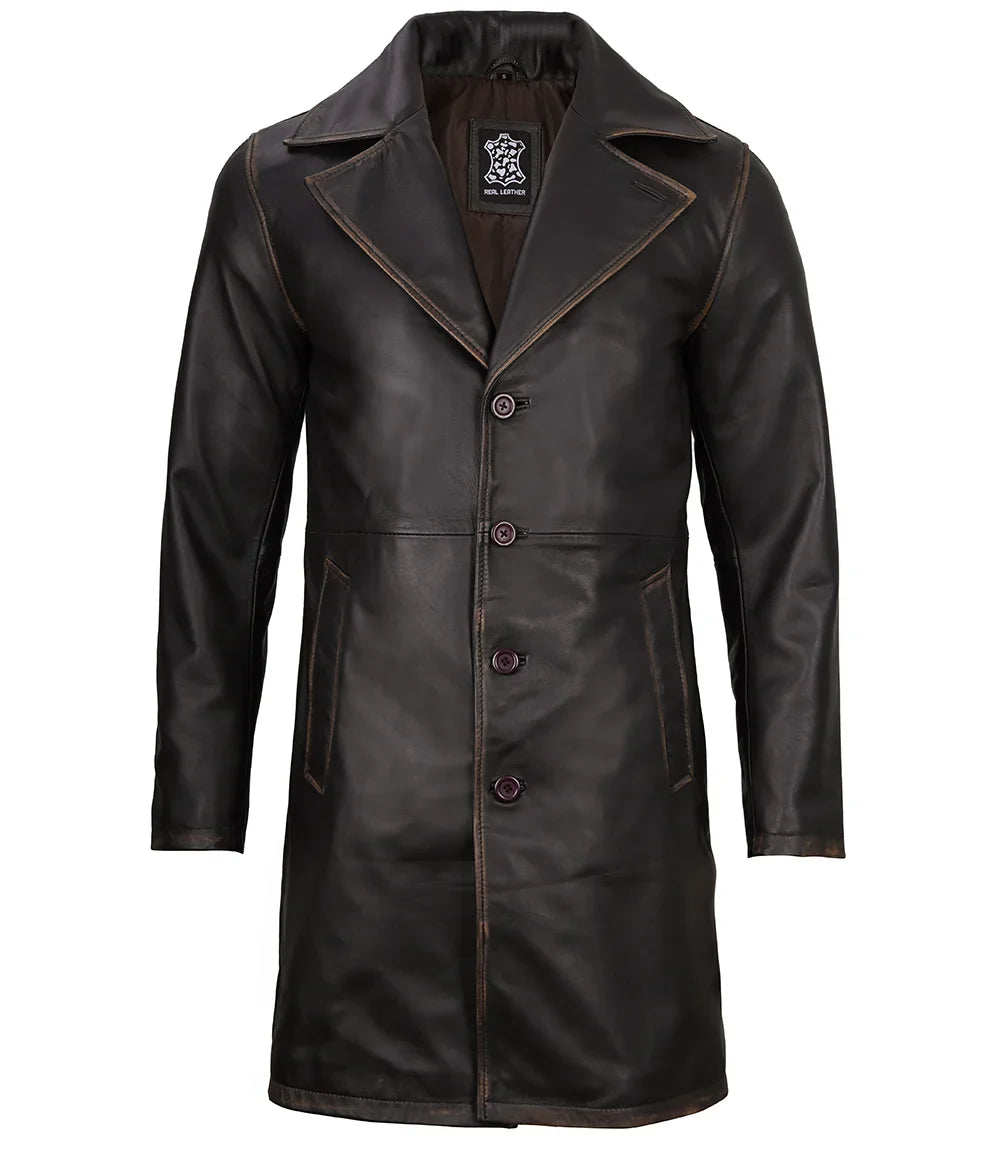 manteau de voiture en cuir pour hommes