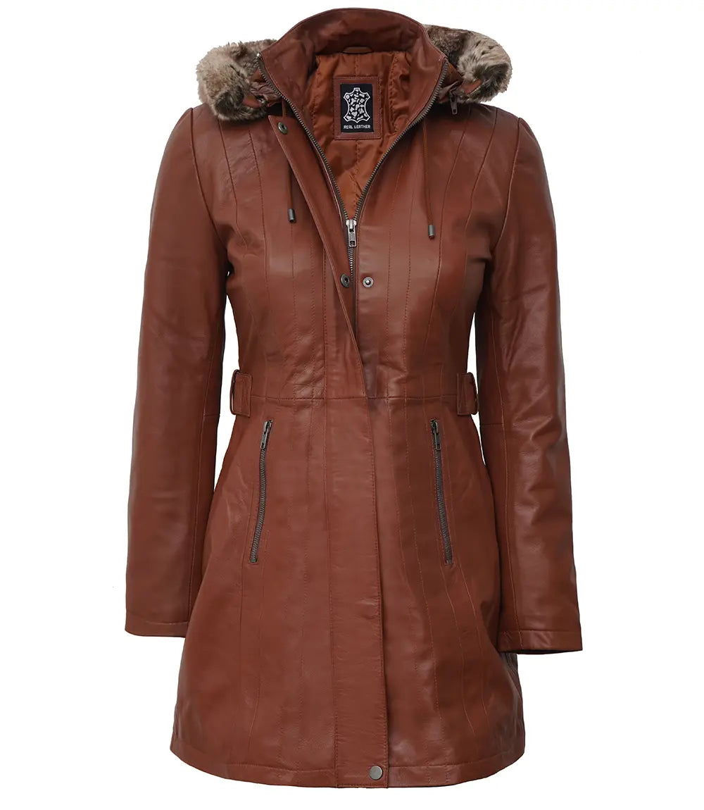 manteau en cuir de mouton retourné pour femme