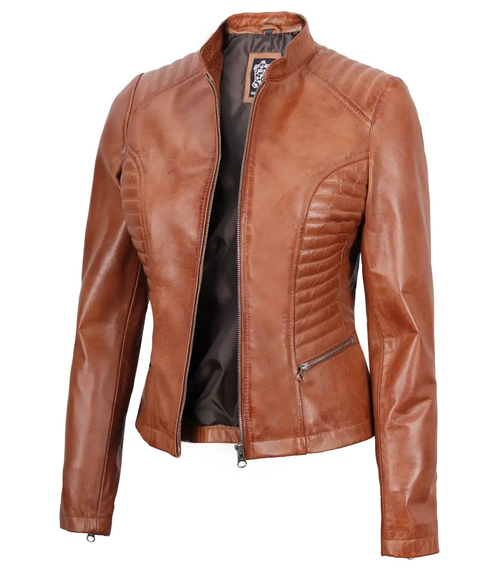 veste en cuir petite femme