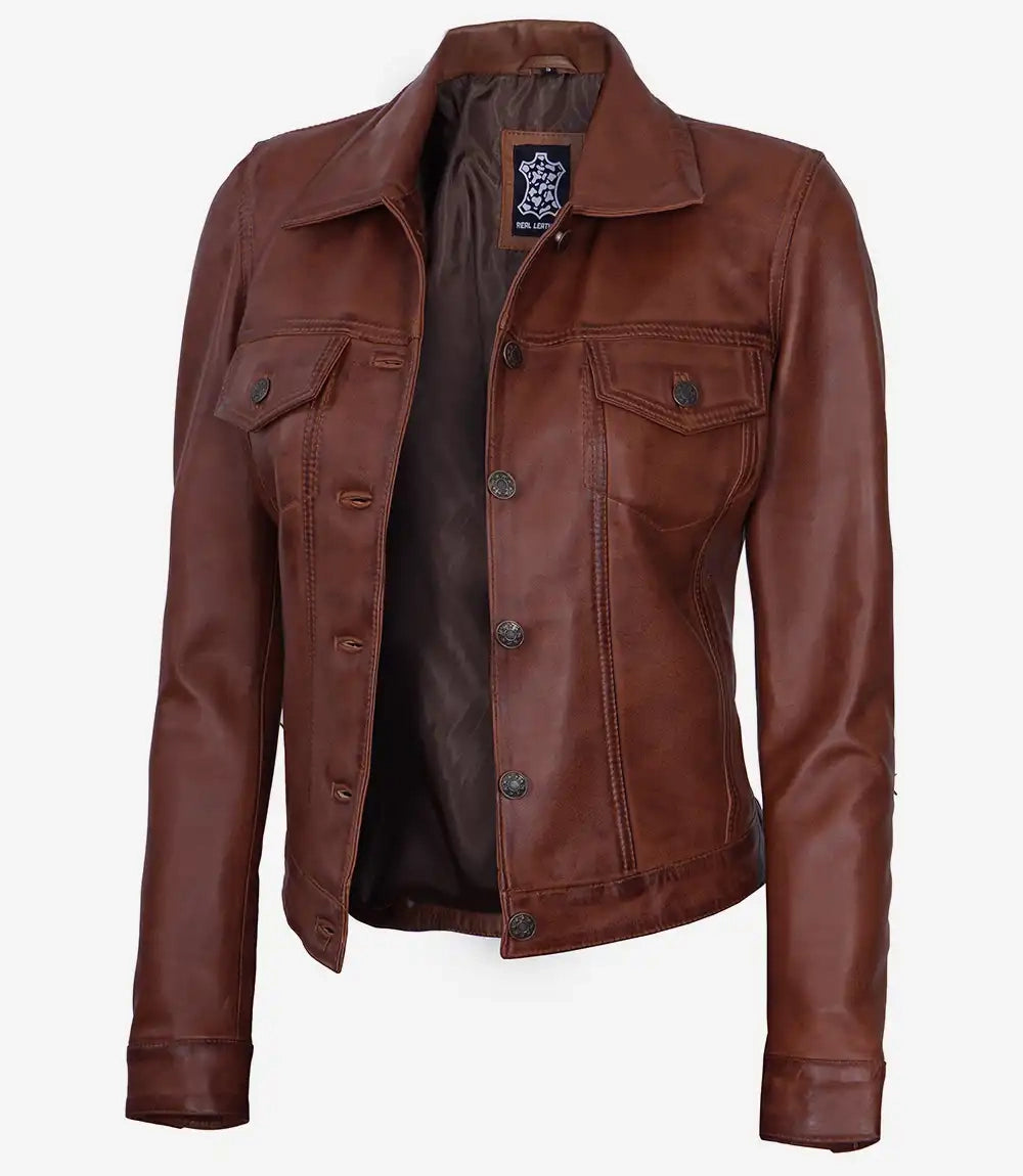 veste cuir femme