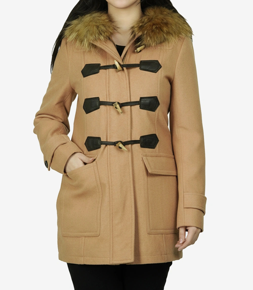 Femme En Fourrure Manteau En Laine