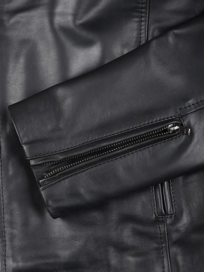 Veste en cuir noir