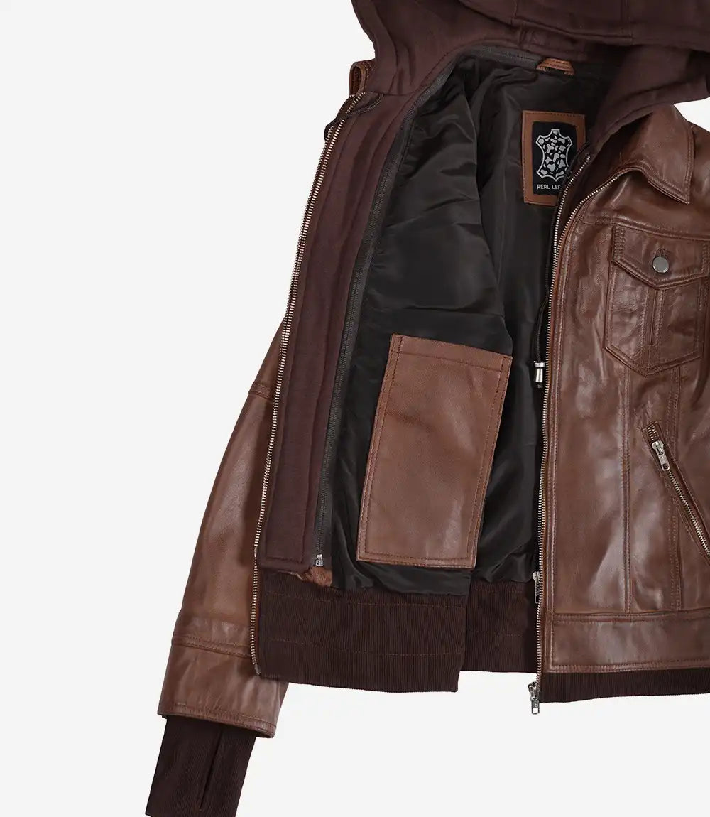 Blouson Bomber En Cuir