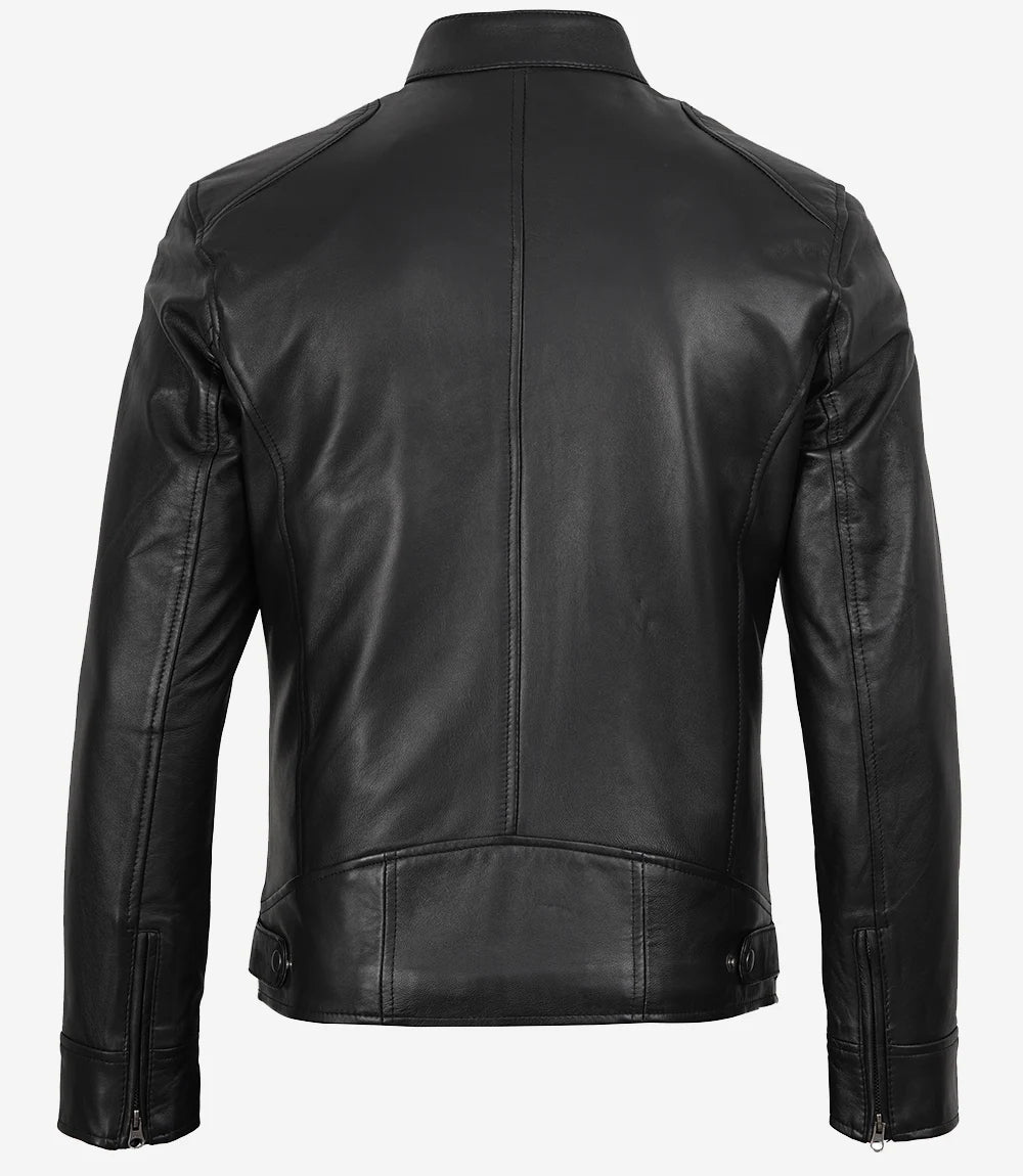 Dodge Veste En Cuir Noir Pour Homme