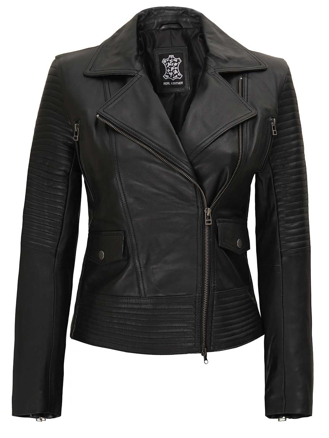 Gal Gadot Veste De Moto Asymétrique Noire Femme