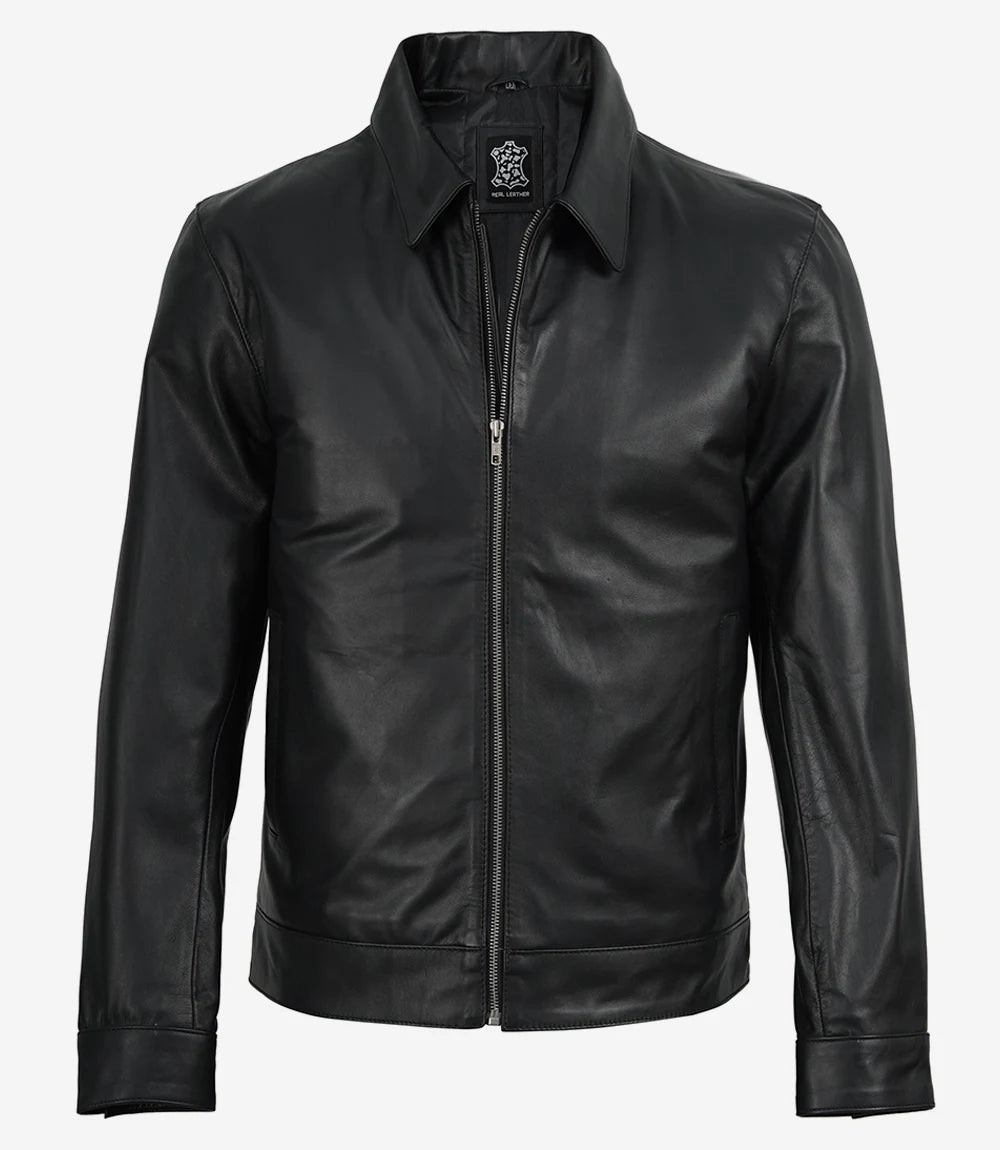 Harrington Pour Homme Veste En Cuir