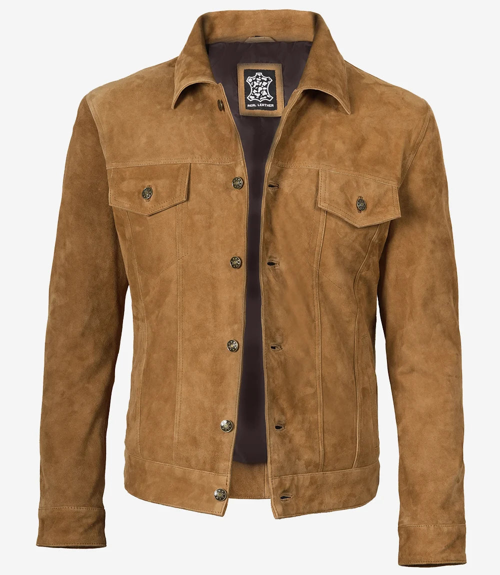 Logan Veste Camionneur En Daim Clair
