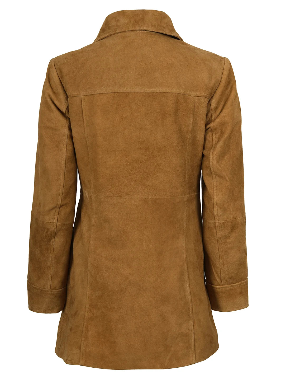 Manteau de voiture en daim marron pour femme