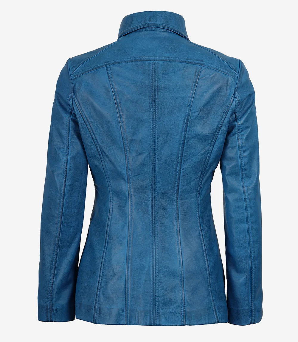 Marsha Manteau 3/4 en Cuir D'agneau Véritable Femme