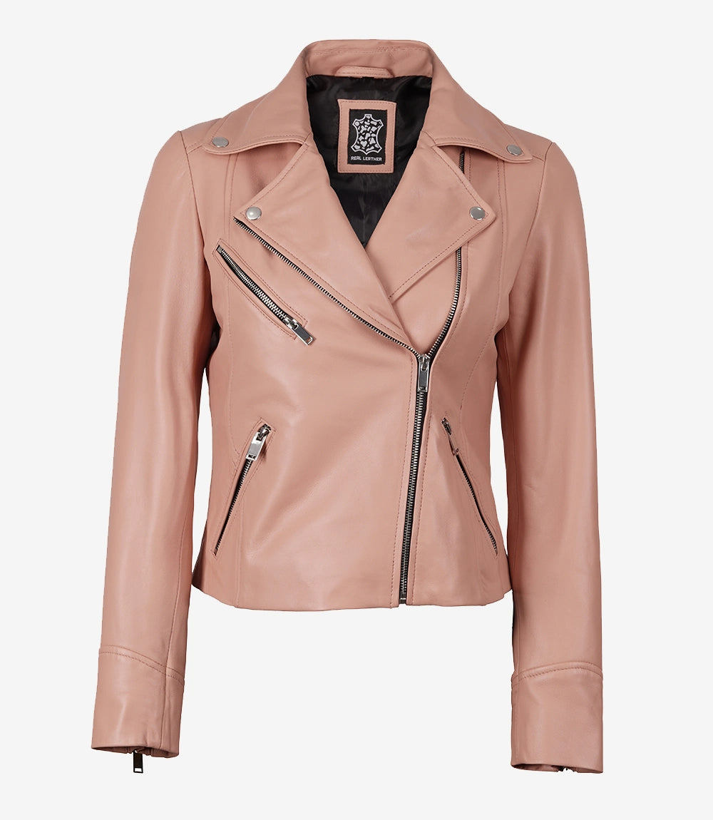 Veste Asymétrique En Cuir Motard Femme