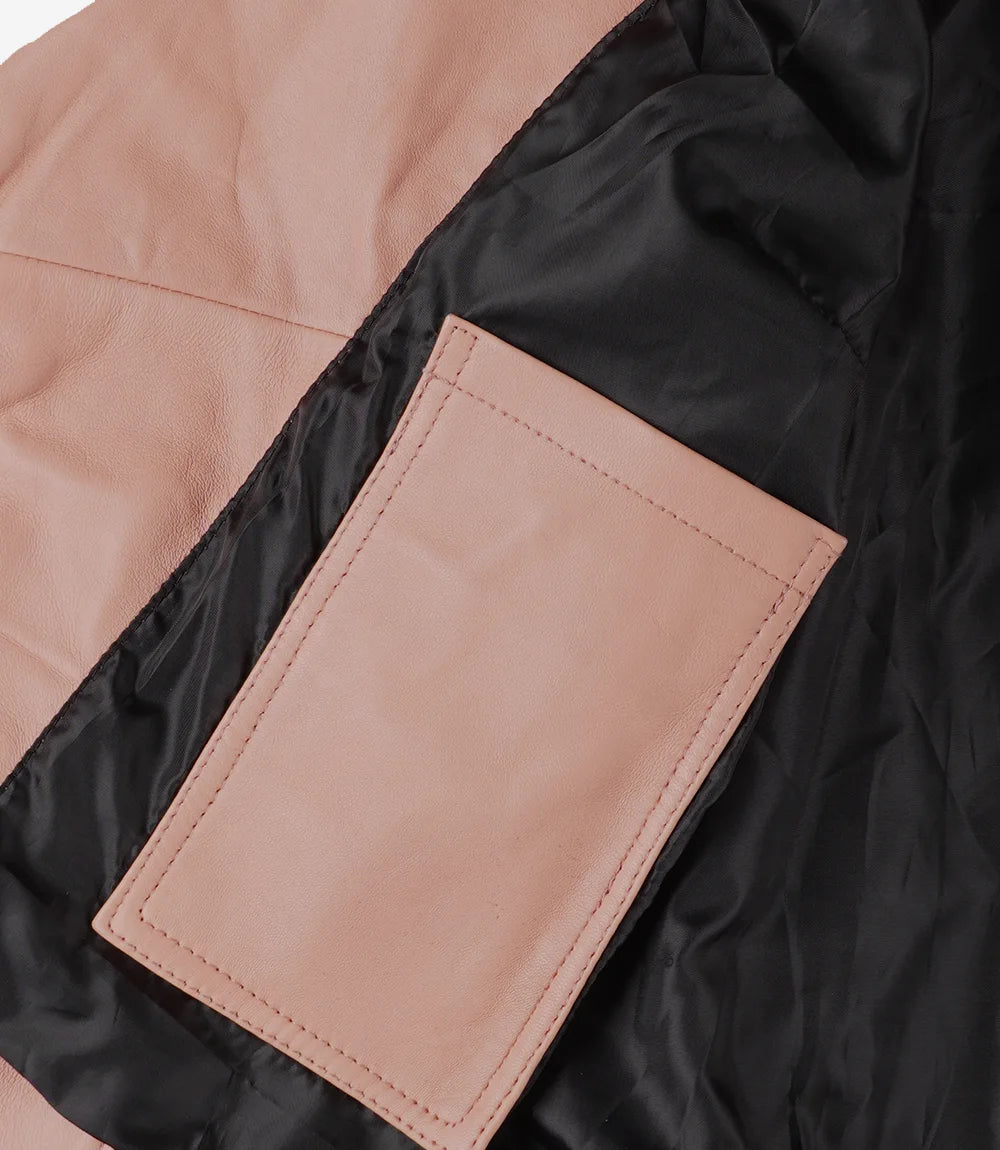 Ninfa Rose Veste Asymétrique En Cuir