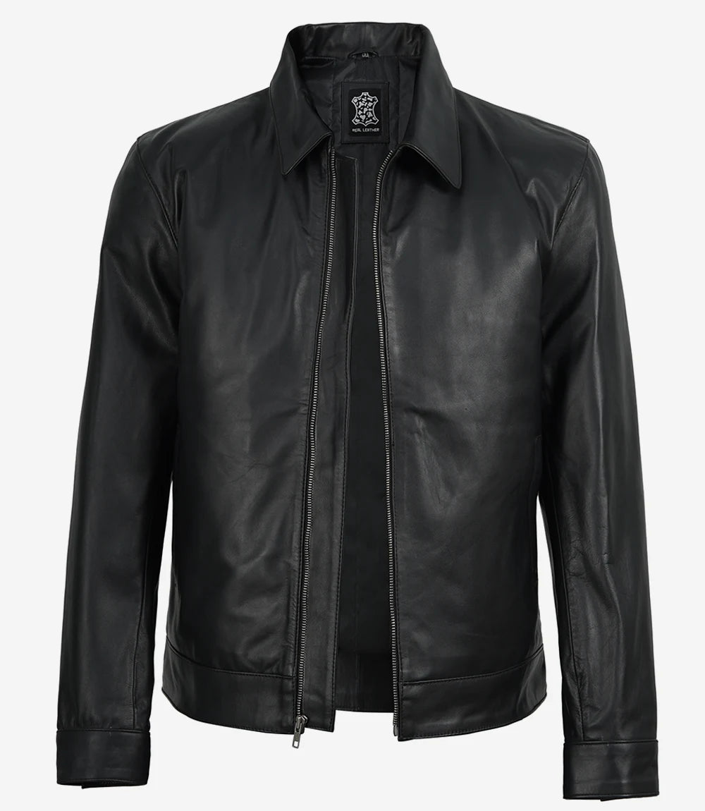 Pour Homme Noir Vachette Veste En Cuir