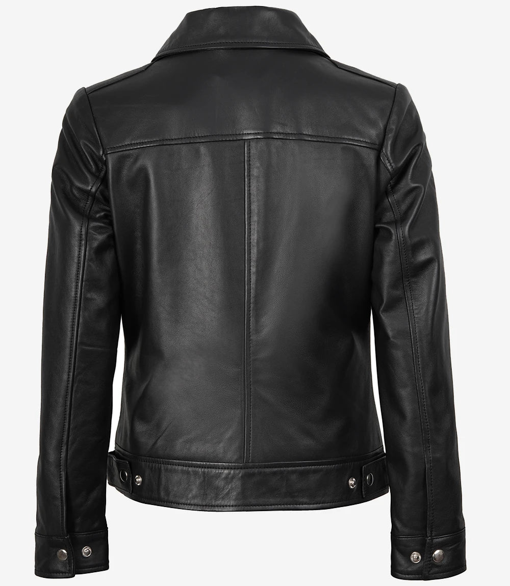 Veste en cuir noir