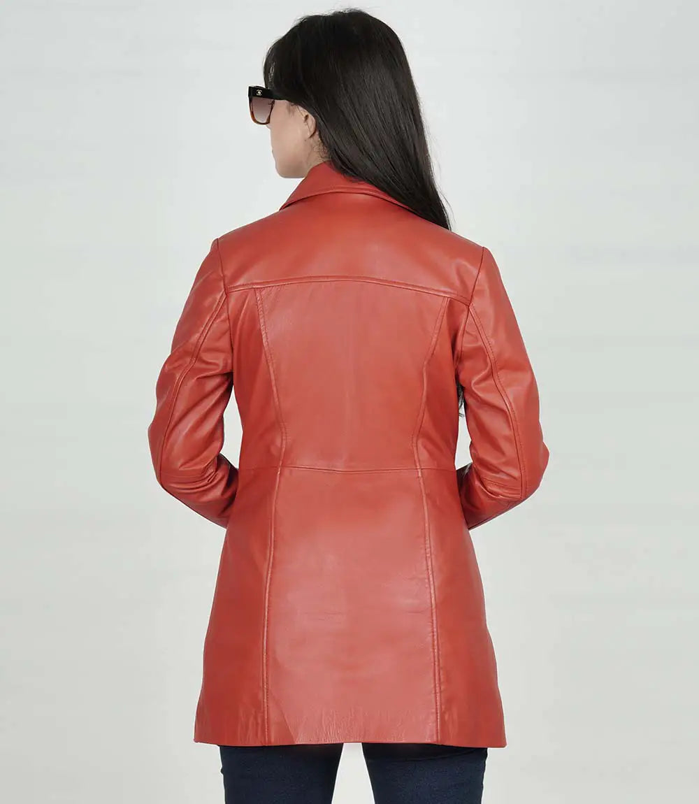 Manteau en cuir pour femme