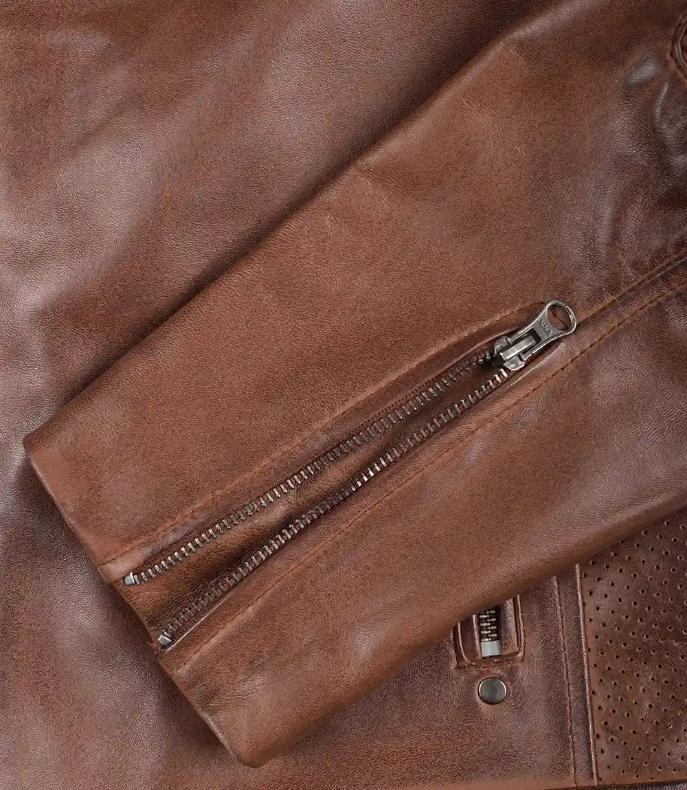 Hommes Café Racer Veste En Cuir