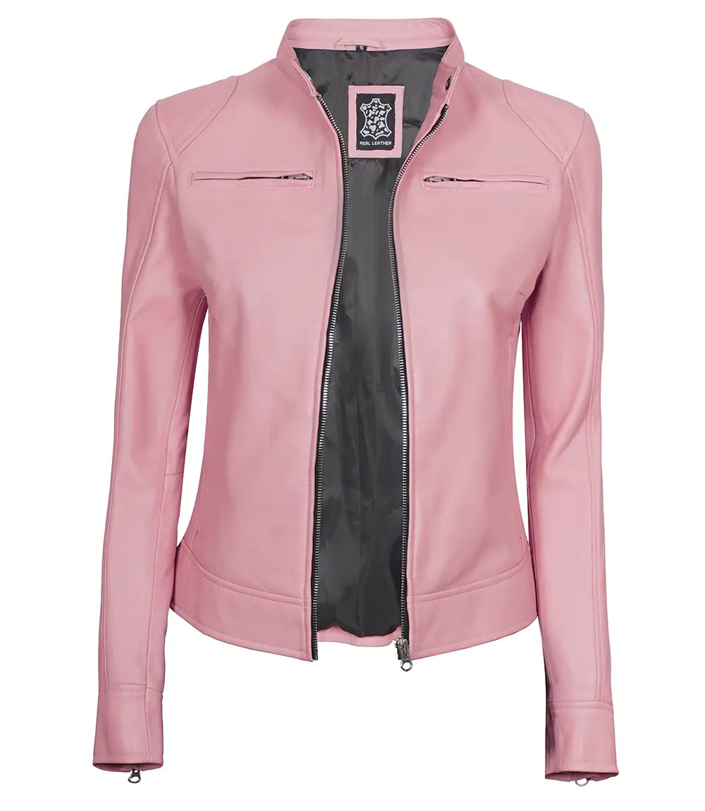 veste en cuir véritable pour femme