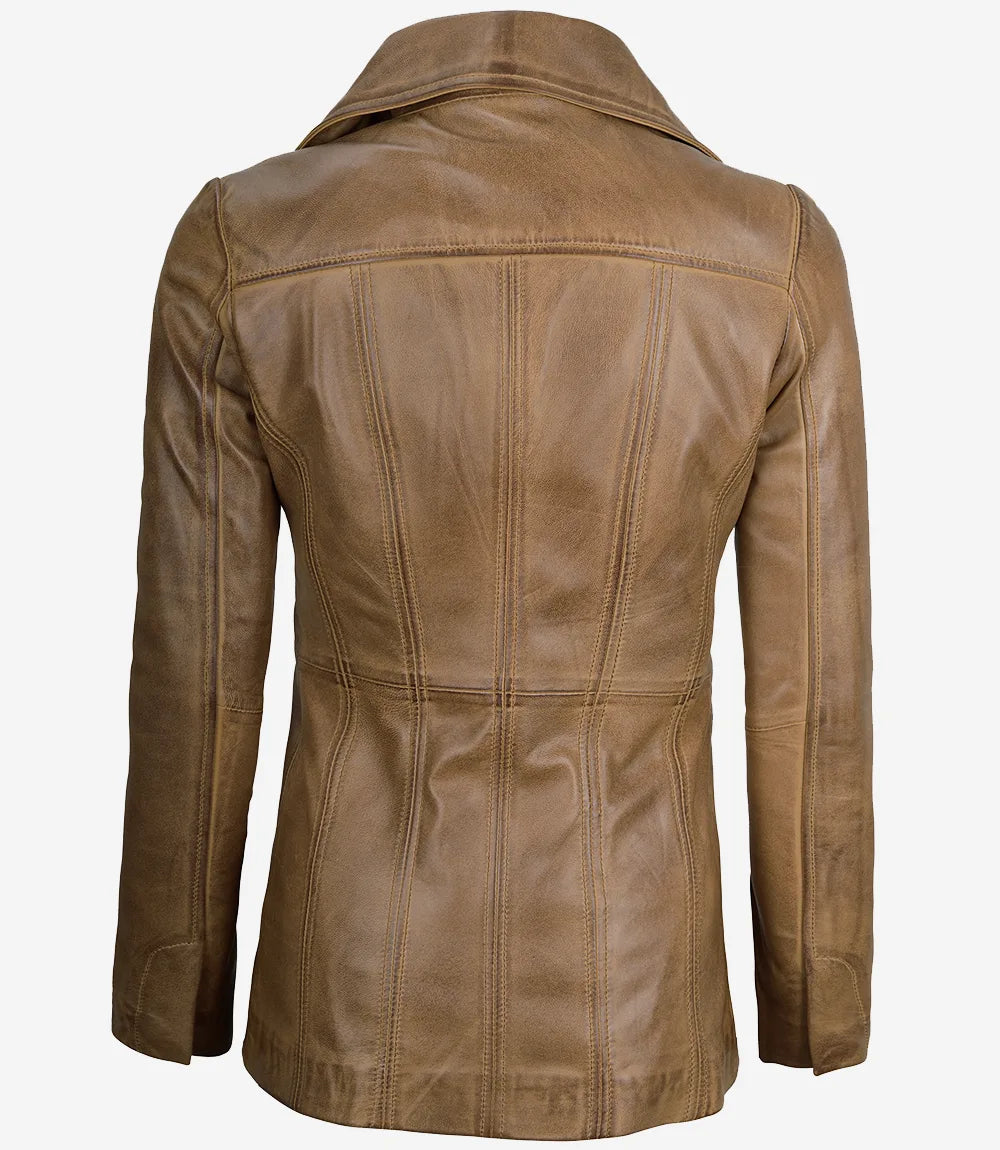 Blazer en cuir pour femme