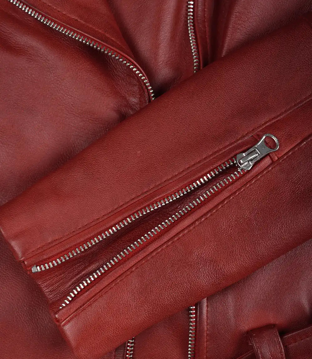 Veste de moto en cuir femme